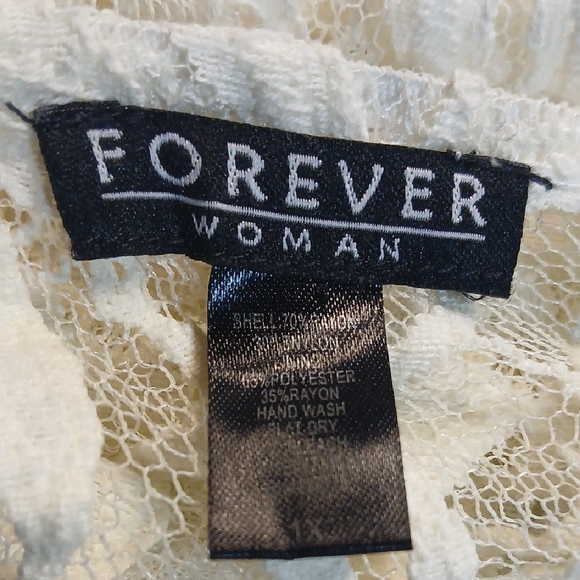 Forever 21 Ivory Lace Blouse 1X - Picture 4 of 9